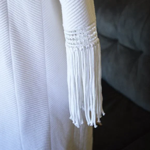 Chico's Travelers Cardigan Ribbed Fringe Cover up Jacket Quick Dry Wrinkle Free - Picture 9 of 10